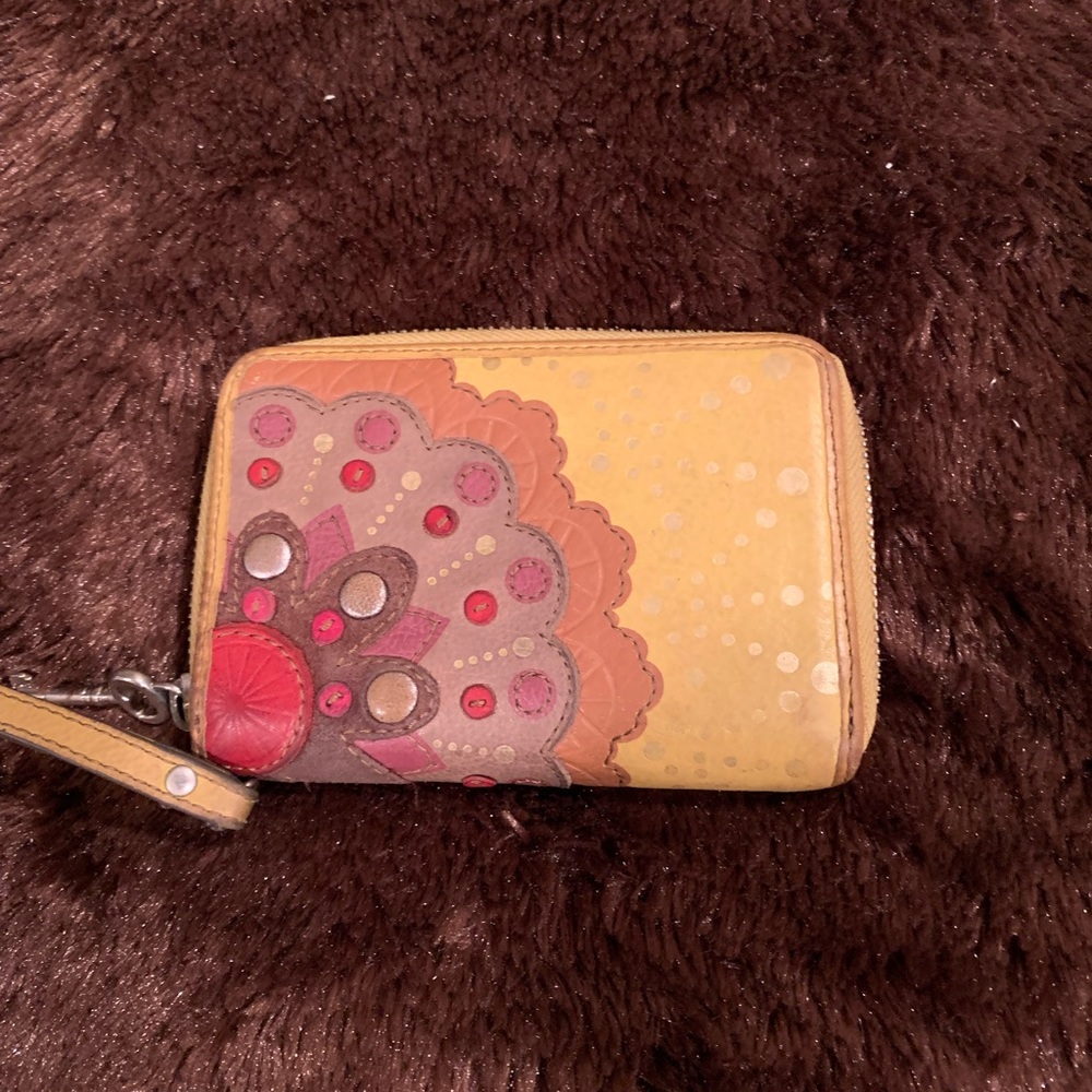 Fossil Genuine Leather Yellow Wallet
